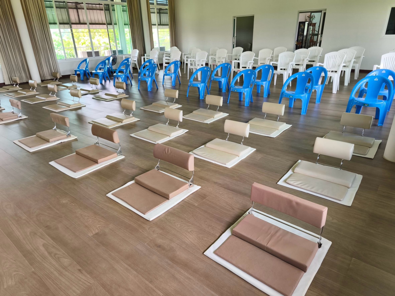 The meditation hall currently used for the courses